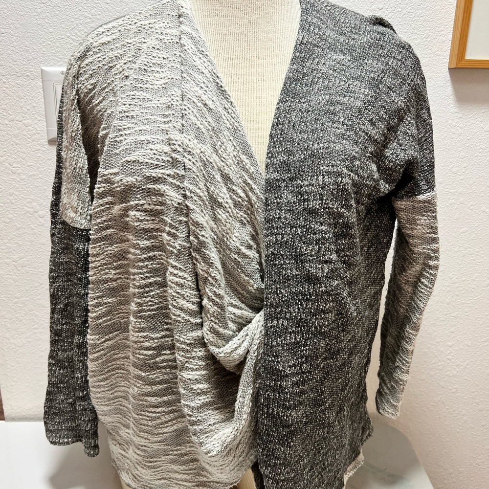 Gray and Cream Women's Sweater